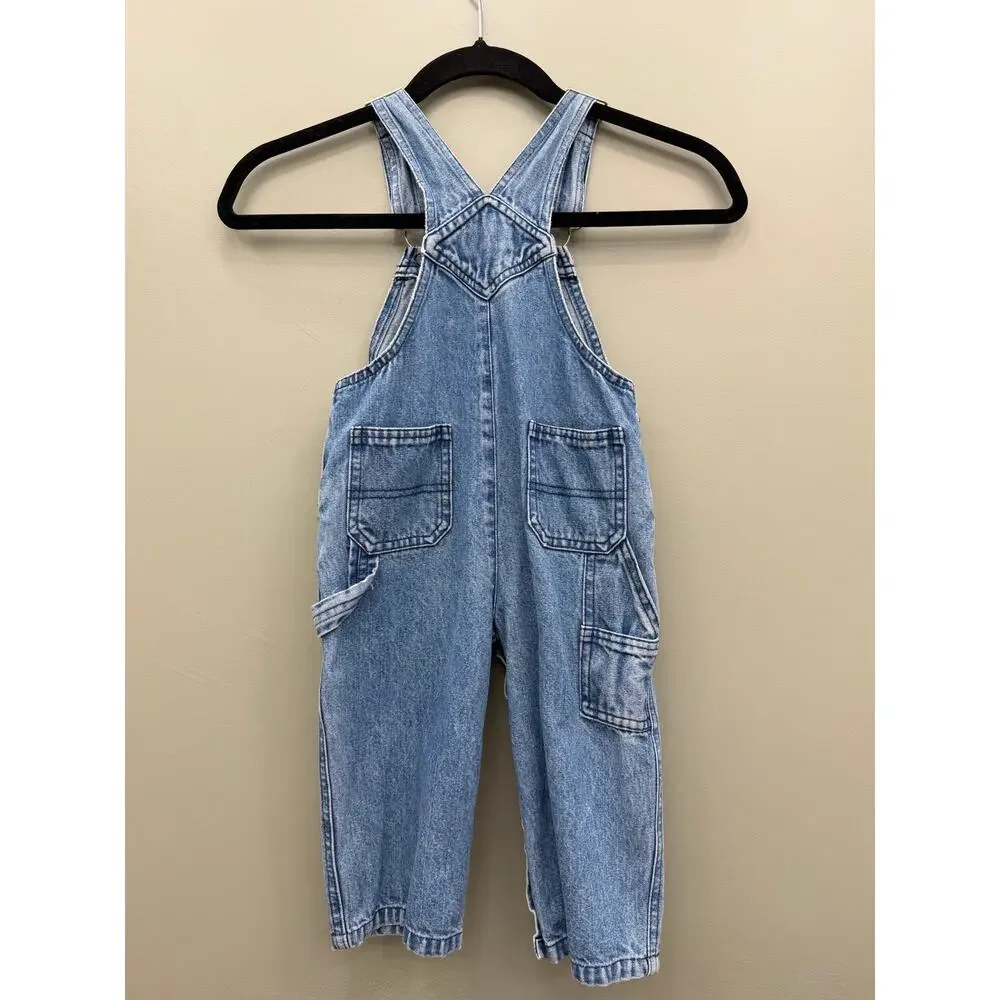 The Children's Place Baby Denim Overalls 18-24 Months Snap Leg 100% Cotton